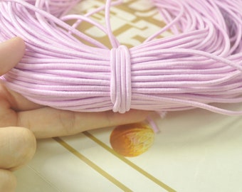10 meters 2.5mm round elastic cord,Light Pink Stretch cord, stretch elastic string,Beading Cord,DYI masks, jewellery,Nylon wrapped Rubber.