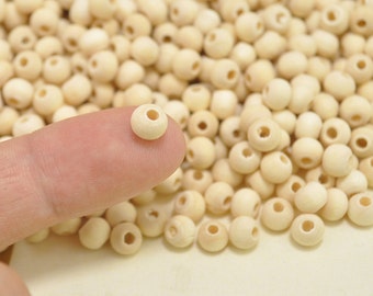 Wood beads,6mm Round Natural Unfinished Wooden Beads,DIY Beads - 500 pieces - wholesale beads