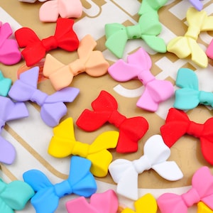 20Pcs Bow beads Mixed Colors Matte bowknot acrylic bowknot bead for Jewellery Making,24x33mm
