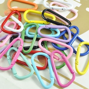 8/10/20/50Pcs Carabiner Clips Clasp,Multi Color Aluminum Carabiner key chain,Carabiner clips,Spring Hook Keyring,24x46mm image 4