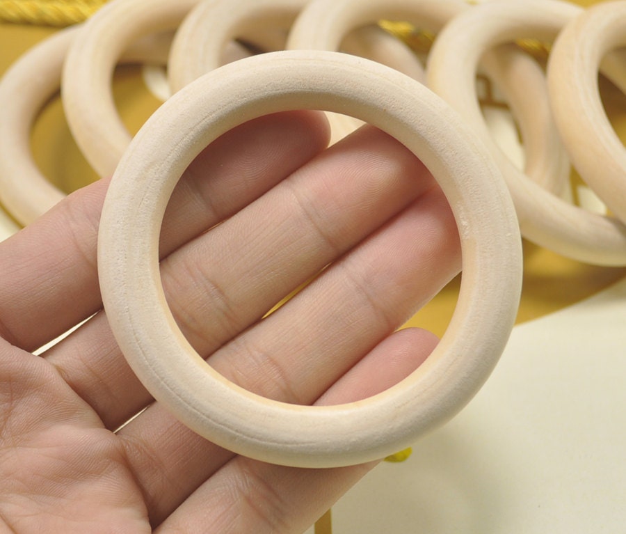 5 Large Wooden Rings for Crafts 85mm Wood Rings Supply for Montessori Baby  Toys, Rattles, Natural Sustainable Organic Beech Wood 