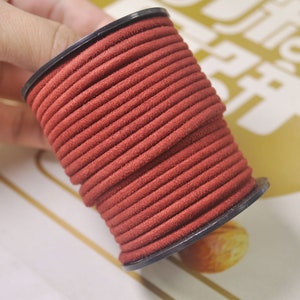 5yards 3mm Round Faux Suede Leather Cords,Wine Red Leather String Cord,Faux Suede Lace,Vegan Suede Cord,bracelet/necklace cord Supplies