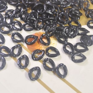 60Pcs Small Black Plastic Chain,Plastic Curb Chain Links,Necklace Glasses Chain Links,Earring, necklace or bracelet  jewelry making