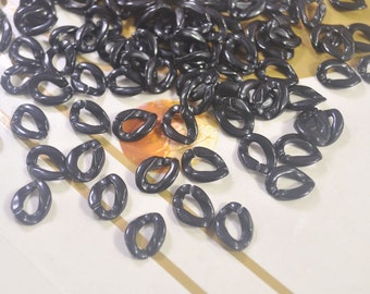 60Pcs Small Black Plastic Chain,Plastic Curb Chain Links,Necklace Glasses Chain Links,Earring, necklace or bracelet  jewelry making