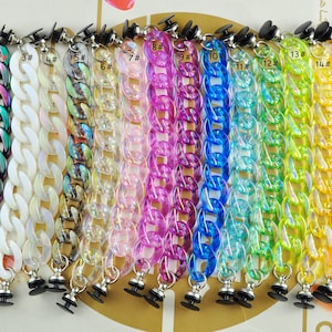 18CM Length Chain shoe charms,16 Colors Shoe Charm,Shoe Charm AB Color Chain for Shoe,Acrylic link chain,Shoe Decoration,Choose Chain Color
