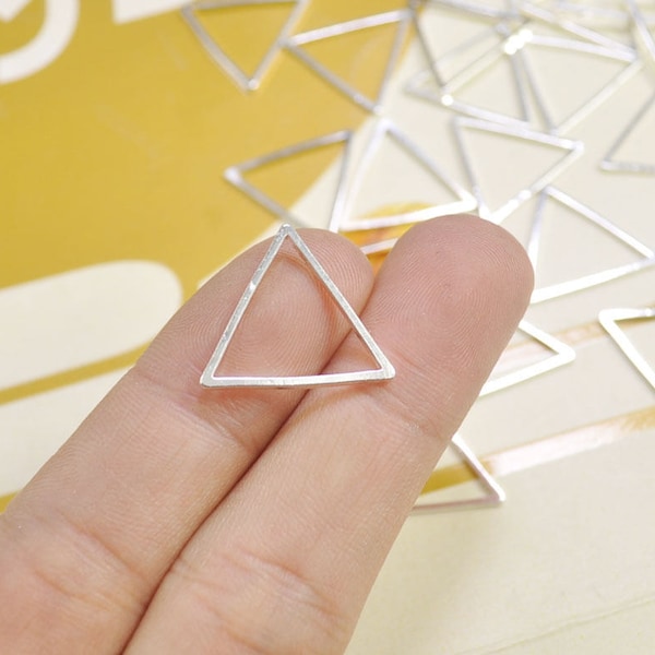 Triangle Charm, 25pcs Silver Color Brass Triangle Link Pendants,Triangle Connectors(20mm) - VC3679