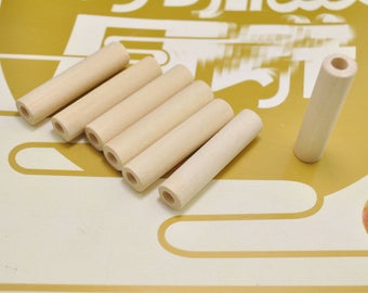 15pcs Unfinished natural wood tube bead, wooden tube beads,necklace jewelry,tube bead 50x12mm