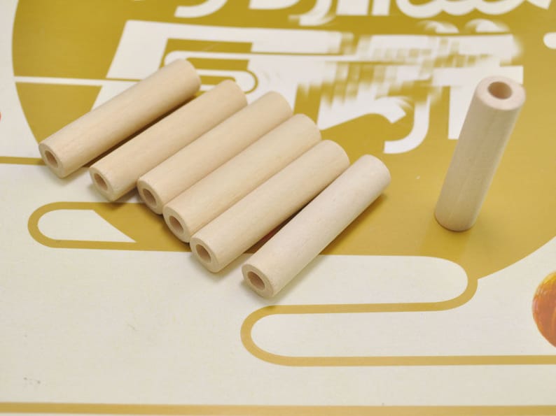 15pcs Unfinished Natural Wood Tube Bead Wooden Tube Etsy