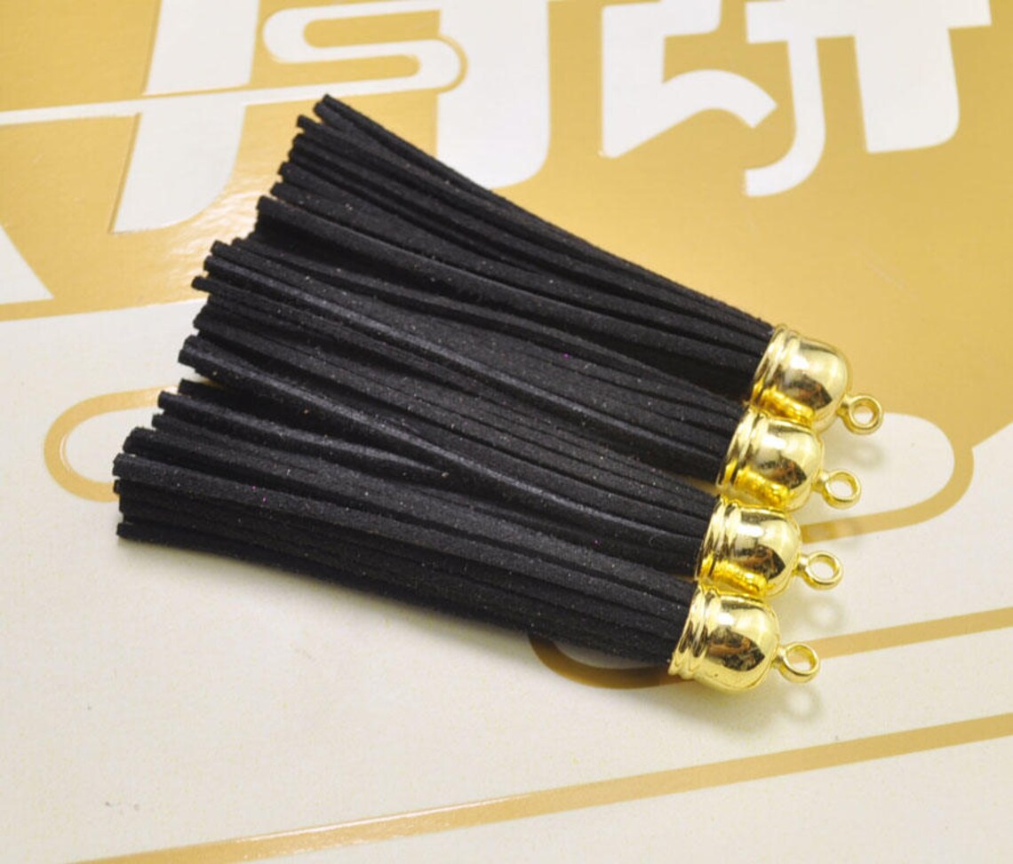 20pcs 85mm Black Tassels Pendant Suede Leather Tassles Etsy