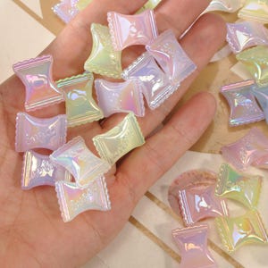 20 Candy Beads,Jelly AB Color Candy Shape Beads,Acrylic Sweet Candy Beads,Candy Rabbit Beads,For Bracelet Necklace Earring Jewelry，17x21mm