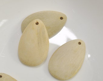 20 Pcs Natural Wood bead Drop wooden beads waterdrop charm Teardrop pendants No Varnish 32x20mm