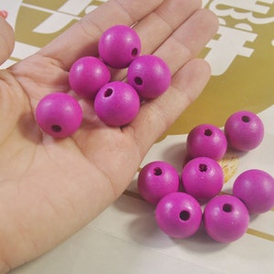 50Pcs Rose Red Wooden Beads,20mm Round Wood beads,DIY Necklace Bracelet Jewelry Making,wood craft,Make jewellery for selling