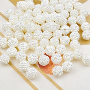 50-200Pcs White Round Shape,Small Round beads,Acrylic Ribbon Round Beads,ABS White Pearly Pearl Ball Beads, Jewelry Supply,10mm