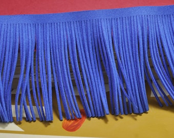 1 yard Blue Leather Fringe Trim,78mm Width Faux Suede Fringe Trim,Perfect for Making Tassel and other crafts,DIY Tassel pendant.