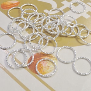 Textured Jump ring,Large Iron Open Jump rings,50Pcs 20mm Silver Plated Jump Rings
