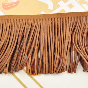 1 yard Leather Fringe Trim,78mm Width Faux Suede Fringe Trim,Perfect for Making Tassel and other crafts,DIY Tassel pendant.