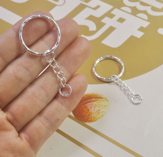 Bulk Keychain Keyring With Chain Jump Rings,keychain Findings Split Ring  Keyring Craft Beading ,silver ,key Chain Making,keychain Supplies 