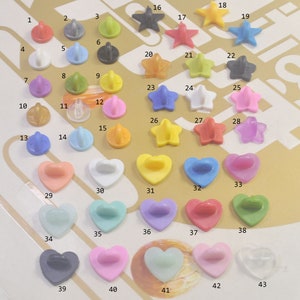 Pack of 50Pcs,Mixed Color Round/Heart/Star Rubber Clutches Backings Backs Clasp,Rubber Pin Back  for Enamel Lapel Pin