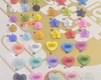 Pack of 50Pcs,Mixed Color Round/Heart/Star Rubber Clutches Backings Backs Clasp,Rubber Pin Back  for Enamel Lapel Pin