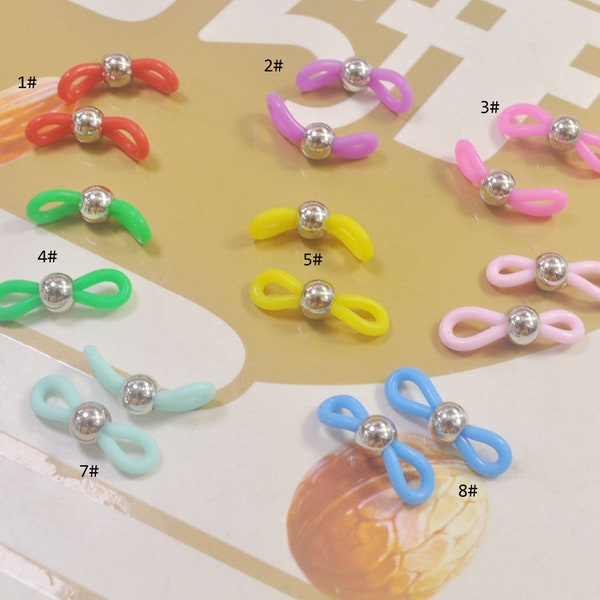 20/50/100Pcs Mixed Color Rubber Ends for eyeglass holder, Rubber Glasses Chain Holders,Replacement Loops for Glasses Chains--21x4mm