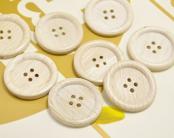 29mm Wood Buttons Pack of 50pcs Natural unfinished large Wooden Buttons.