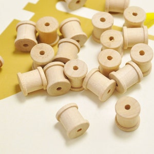 20pcs madera natural carrete abalorios - inacabado pequeño mini carretes 11mmx12mm