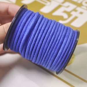 Cordões redondos de couro de camurça falsa, 5 jardas 3mm, cordão de couro azul real, renda de camurça falsa, cabo de camurça vegana, pulseira/colar, suprimentos