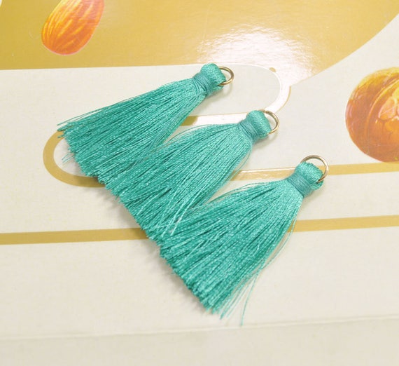 Jewelry Tassels VC443# Purple Color Tassel Pendant Charm 20 Pieces 40mm Silk Tassel with Gold Plated Jump Ring Wholesale Tassels