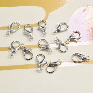 100Pcs White K Lobster Clasps / Claw Clasp / Lobster Clasps / 12x7mm / Metal Clasps Necklace or bracelet Making Supplies