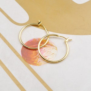 10Pcs 25mm Earring,18K Round Gold Hoops,18k Gold Hoop Earrings, Hypoallergenic,Jewelry Handmade