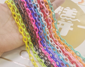 1-10pcs Plastic Chain,Plastic Kawaii Chain Pick a Color 50cm length Jewelry Making Chain ,20 inches long