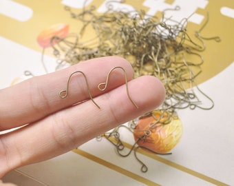 100Pcs Ear Wires -Antique Bronze 20mm Fish Hook Earwire,Earring Wires，meter earrring,DIY Earring,Earring Fingding,Wholesales
