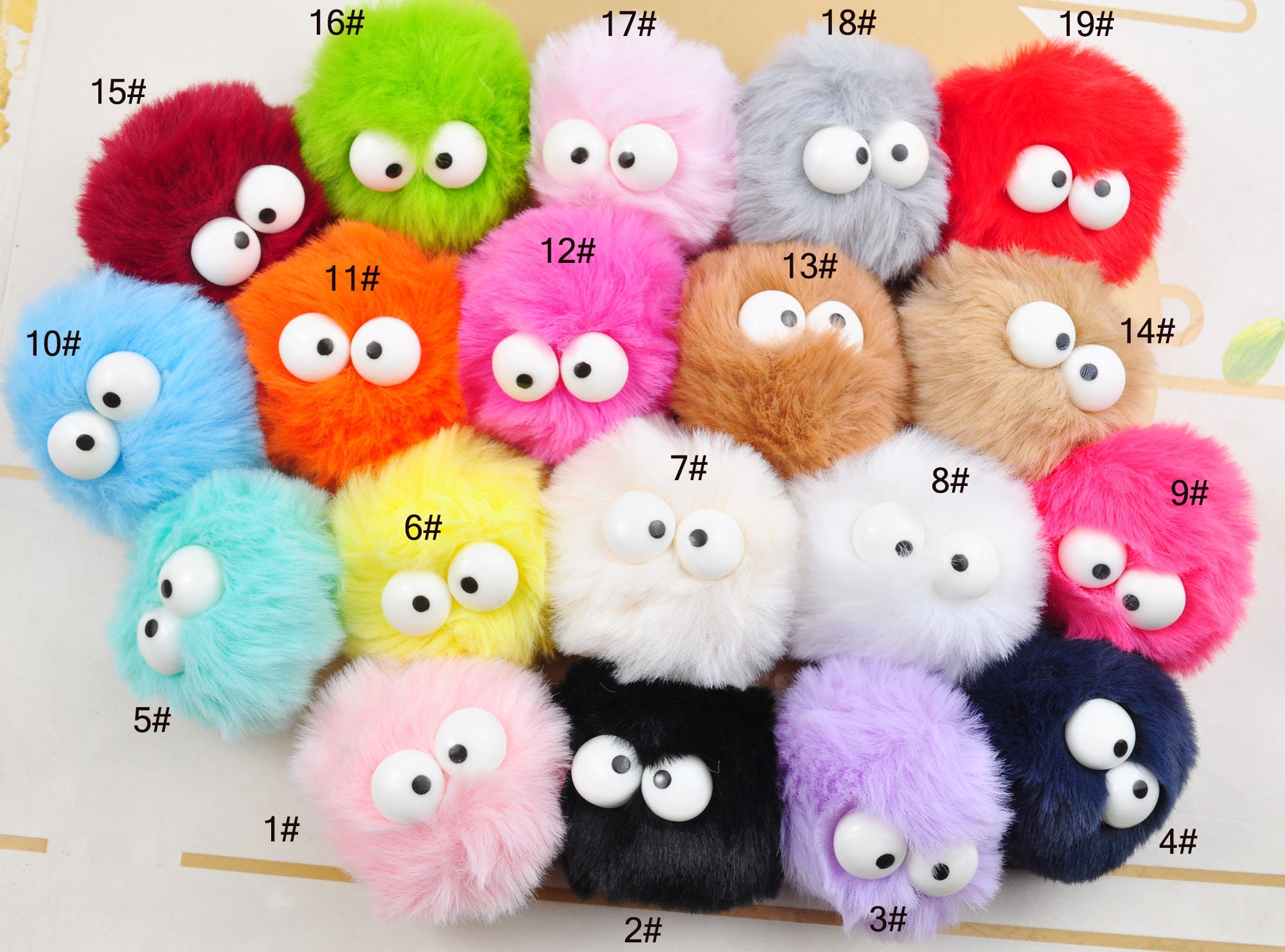 小物 pompom 1-5pcs Cute Pompom Shoe Bucklets, 19 Colors Pompom 3D Eye Shoe