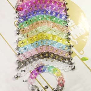 1Pcs/2Pcs Chain shoe charms,Shoe Charms,Shoe Charm Colorful Chain for Shoe,Matte Acrylic link chain,Shoe Decoration,19.5cm Length