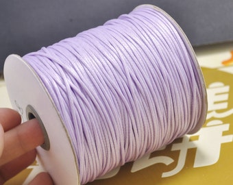 Cordón encerado de 10 yardas (1,5 mm) al por mayor, hilo de poliéster encerado violeta, ideal para bisutería, pulseras y collares.