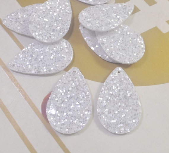 White Glitter Teardrop Earring White Glitter Teardrop Earring