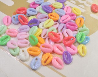 Cowry Shells Beads,18x13mm Acrylic Cowrie Beads, Acrylic or Resin Beads,Mixed Color beads,Pastel Beads,150 pcs set