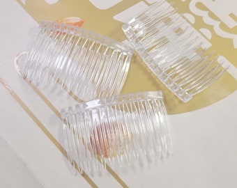 14teeth Plastic Hair Combs Clear,30Pcs Clear Plastic Combs for DIY Millinery Fascinators Hats Veils Hair Accessories