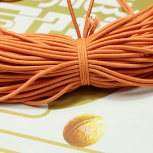 5 meters 2.5mm round elastic cord,Orange Stretch cord, stretch elastic string,Beading Cord,DYI masks, jewellery,Nylon wrapped Rubber