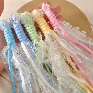 1Pcs Rope&Elastic Lace Purese Charm,Rope Bag Charms For Purse,Bag Keychain Accessories，Handmade KeyClasp，Bag Charm,Choose the color you want