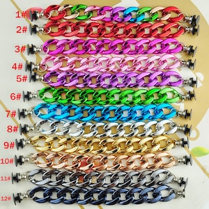 18CM Length Chain shoe charms,12 Colors Shoe Charm,Shoe Charm UV Plated Chain for Shoe,Acrylic link chain,Shoe Decoration,Choose Chain Color