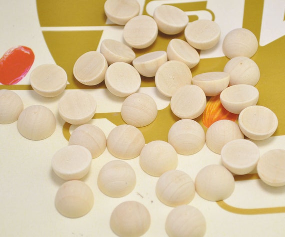 50pcs Unfinished Half Wood Beads,15mm Large Domed Wooden Cabochon