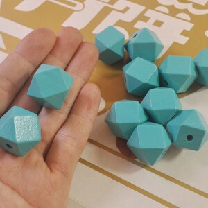 【ꫛꫀꪝ】#797　K16GP　グリーンバンデットアゲート　リーフ 100pcs Geometric Natural Wood Beads,aqua Green, Polygonal