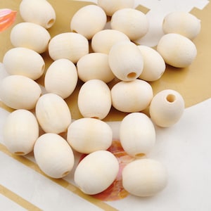 50Pcs Natural Oval wood beads,Unfinished Oval wooden beads,Oval Shaped,wood findings,14x17mm