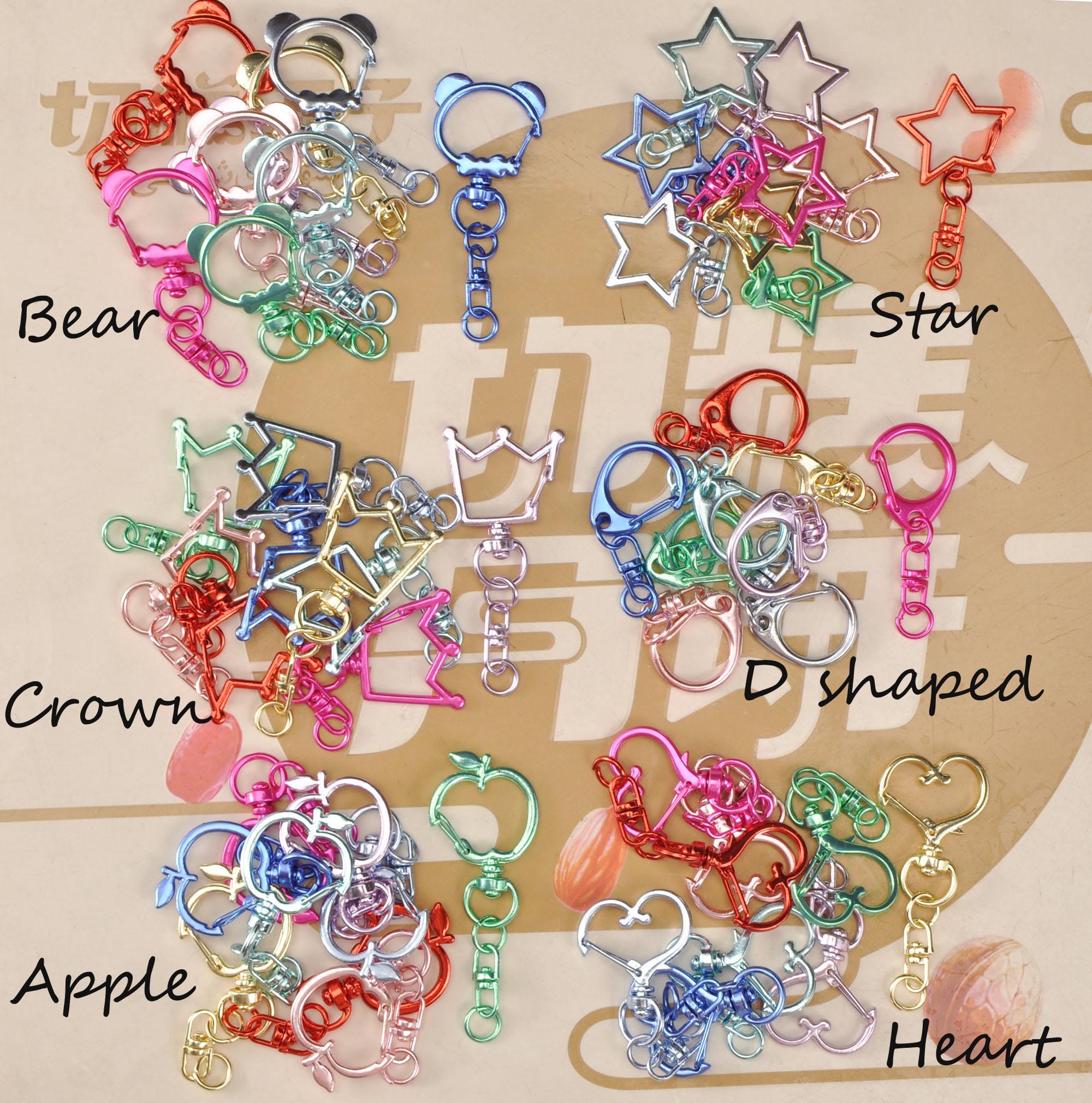 10 Colorful Bear/star/crown/d/apple/heart Shape Snap Hook Trigger