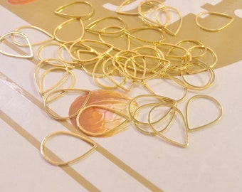 40 petites breloques en forme de larme en or, connecteur en forme de larme, breloque en forme de larme 15 x 21 mm - VC5633 #