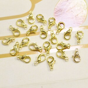 100Pcs Gold Lobster Clasps / Claw Clasp / Small Lobster Clasps / 10mm / Metal Clasps Necklace or bracelet Making Supplies