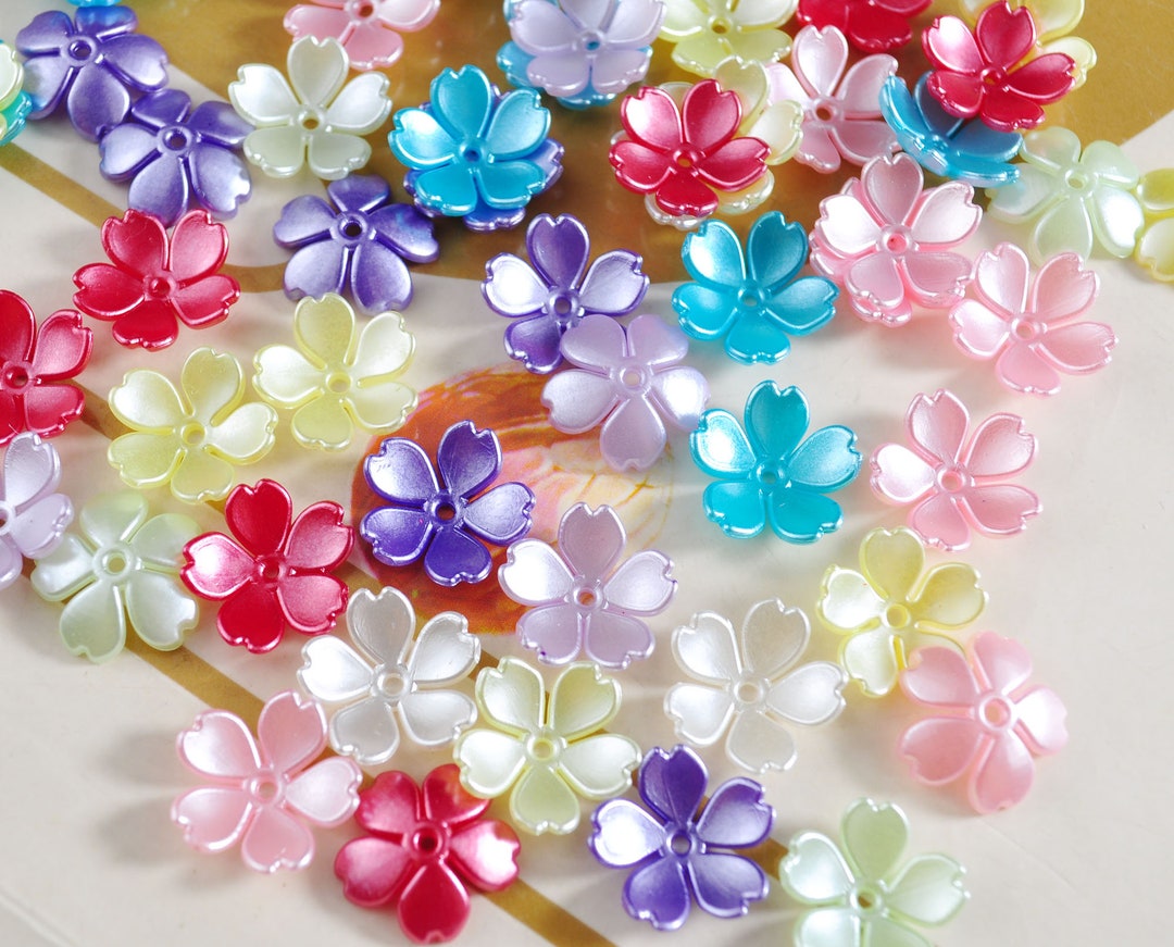200pcs mixed sizes,mixed colors 10mm-30mm Resin Flowers Bloom