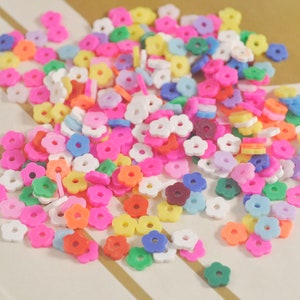 Polymer clay beads,6mm Colorful Flower shaped beads, rainbow beads, jewelry beads bracelet beads, Heishi Beads, approximately 300 beads