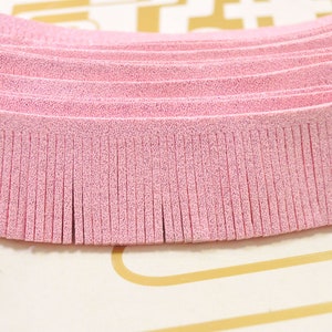 1 yard bright pink Leather Fringe Trim,30mm Width Faux Suede Fringe Trim,Perfect for Making Tassel and other crafts,DIY Tassel pendant.